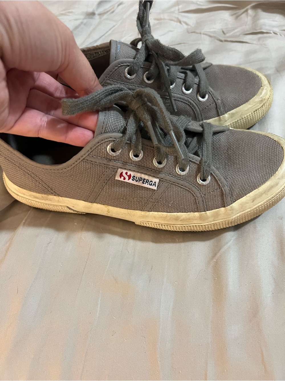 Superga Women’s Gray Canvas Low-Top Sneakers